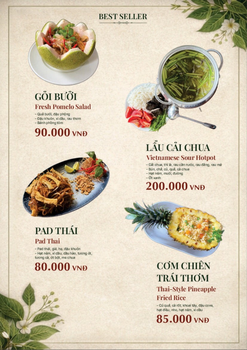 Trang 4 của thực đơn An Nhiên Vegan