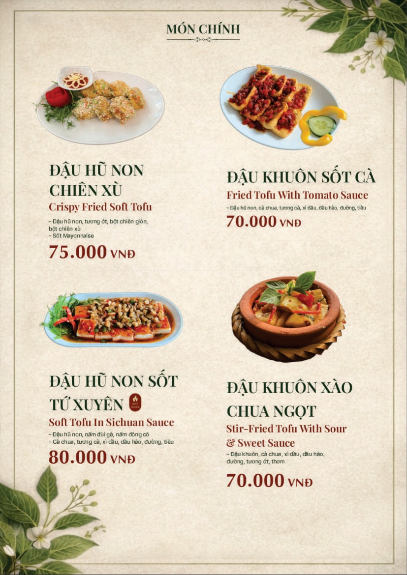Trang 12 của thực đơn An Nhiên Vegan