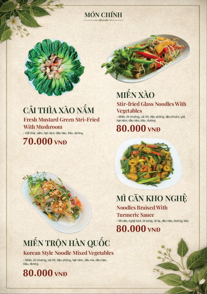 Trang 15 của thực đơn An Nhiên Vegan
