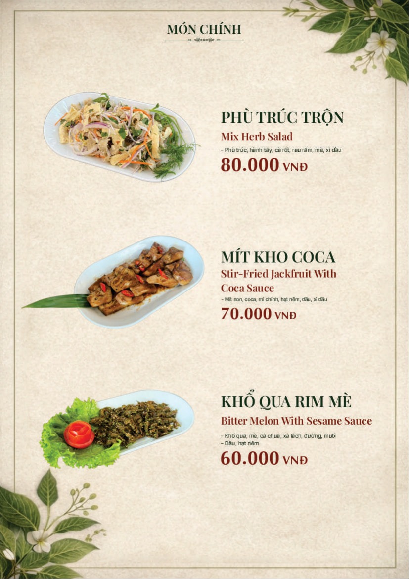 Trang 16 của thực đơn An Nhiên Vegan