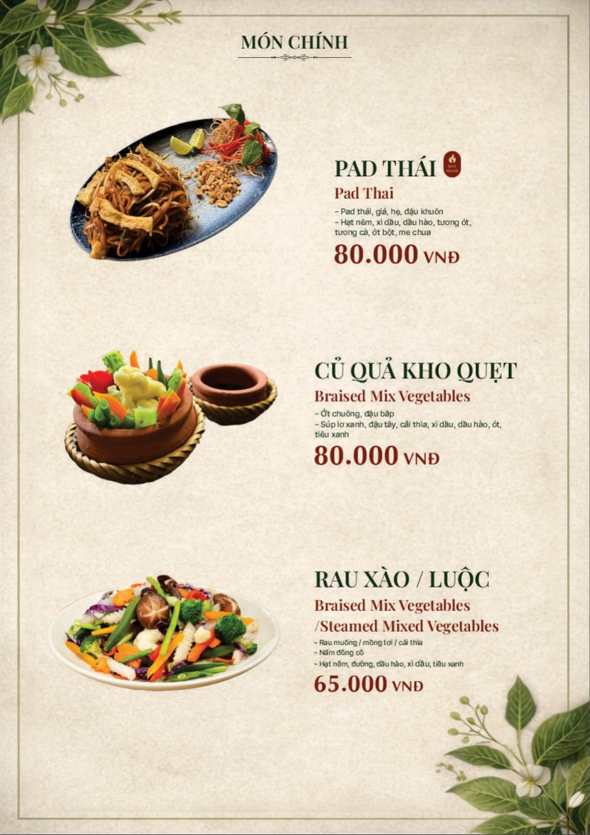 Trang 17 của thực đơn An Nhiên Vegan