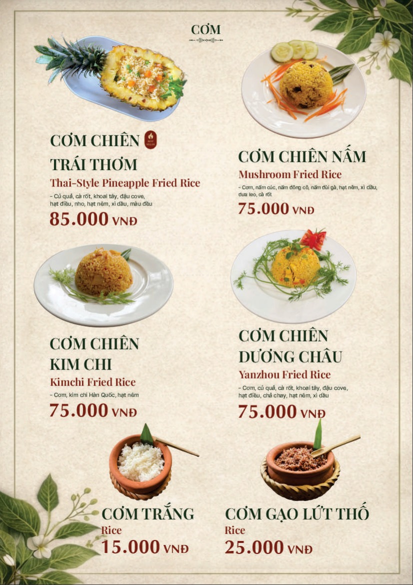 Trang 20 của thực đơn An Nhiên Vegan
