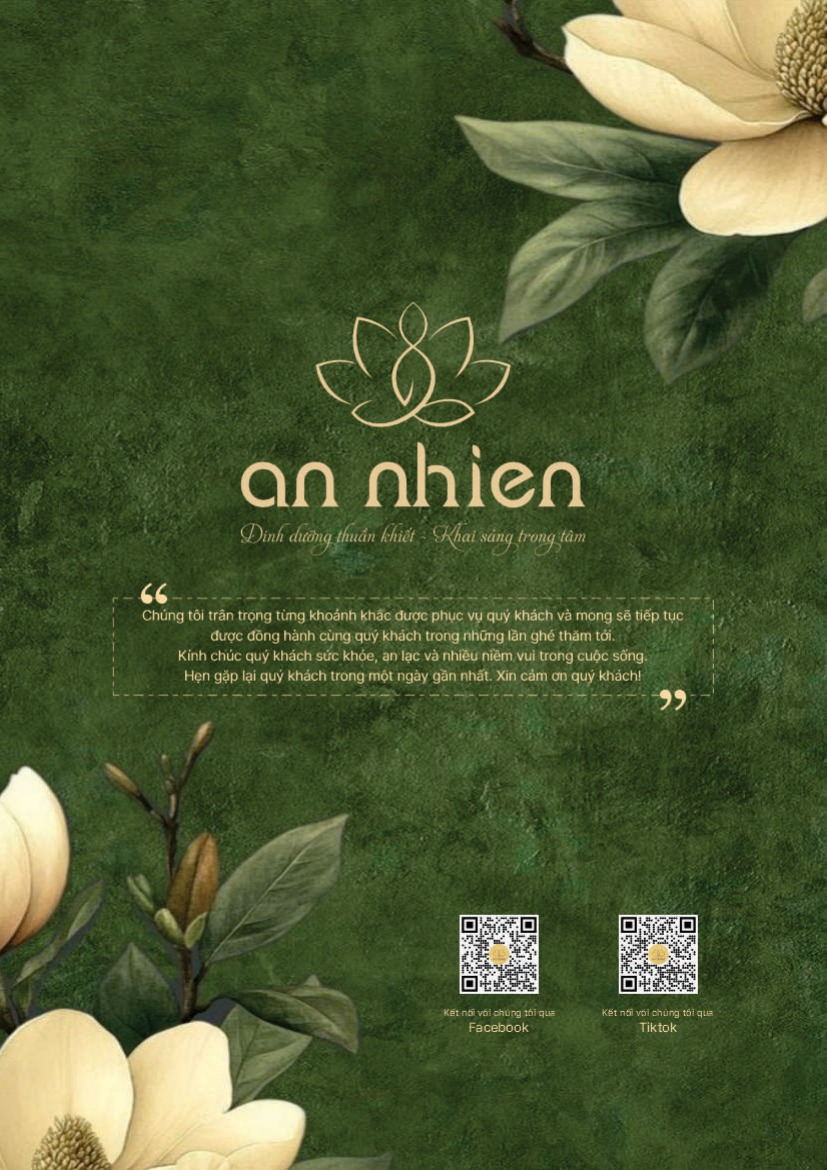 Trang 34 của thực đơn An Nhiên Vegan